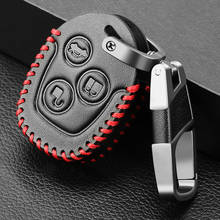 Leather Car Key Case 3 Buttons Remote Key Shell Fob Car Key Cover For Ford Mondeo Focus Transit Key Cover Keychain 2024 - buy cheap