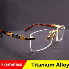 Quality Titanium Alloy Diamond Trimming Frame for Men Eyewear Alloy Half Rim Myopia Glasses Frames for Male 2024 - buy cheap