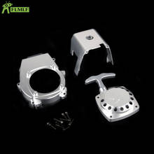 Alloy CNC Pull Starter + Fan Cover + Cylinder Cover Fit 32-36cc Engine for 1/5 HPI ROFUN BAHA ROVAN KM BAJA Losi FG GoPed RedCat 2024 - buy cheap