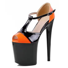 New peep-toe high heels, large-size women summer peep-toe 20 cm high heel model stage performance, sandals 2024 - buy cheap
