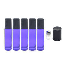 Frasco de vidro roxo-azul de 10ml, frasco vazio de perfume com amostra de óleo essencial em rolo, 1/5/10 peças 2024 - compre barato