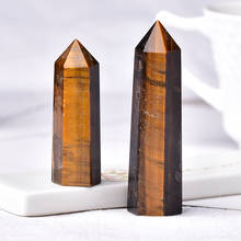 1PC Natural Tiger Eye Crystal Point Healing Energy Stone Quartz Crystal Wand Crafts 50-80mm Obelisk for Home Decoration DIY Gift 2024 - buy cheap