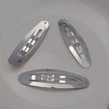 20 PCS 7.0 cm 2.75 polegadas prata acabamento simples forma oval de Metal Snap Clipe em chumbo e níquel livre, oval grampos de cabelo 2024 - compre barato