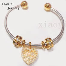 XIAOYI-pulsera con clip de circón para mujer, brazalete femenino de alta calidad con diseño de panal amarillo, S925, 2020 2024 - compra barato