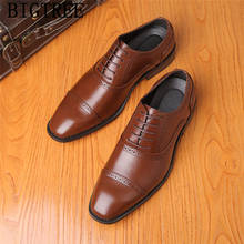 Brogue Shoes Men Formal Coiffeur Leather Shoes Men Italian Brand Brown Dress Office Shoes Men Classic Wedding Dress 2022 Ayakkab 2024 - buy cheap