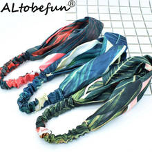 ALTOBEFUN-banda cruzada de tela para el pelo para mujer, accesorios deportivos para el cabello, Yoga, diadema de hoja de plátano, TC052 2024 - compra barato