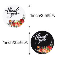 50-500pcs colorful flower thank you stickers white with black backg labels sticker scrapbooking for journal stationery sticker 2024 - buy cheap