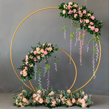 Wedding Arch Golden Wrought Iron Single Tube Ring Shelf Background Decorative Round Flower Door Arch Props 2024 - buy cheap