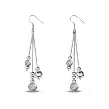 Long Chain Tassels 925 Sterling Silver Personality Ball Drop Earrings For Women Temperament Wedding Fashion Jewelry Gifts 2024 - buy cheap