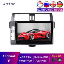 AOTSR Android 9 Автомобильный плеер для Toyota Land Cruiser Prado 150 2013 - 2017 GPS-навигация 2 Din радио DSP CarPlay PX6 мультимедиа 2024 - купить недорого