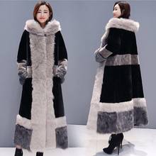 2021 New Winter Warm hooded Fur Coat Women Large size Long Outwear Solid color Faux Fur Coat Casual Long sleeve Women Mink coat 2024 - buy cheap