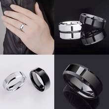 Модное простое глянцевое кольцо из нержавеющей стали, мужское кольцо из титановой стали, кольцо для пары 2024 - купить недорого