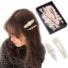 Korean Fashion Pearl Hair Clip for Women Barrette Hair Pins Barrettes Jewelry BB Hair Clips for Girls Styling Accessories 2024 - buy cheap