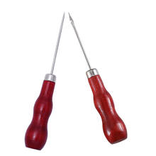 2PCS DIY Leather Tent Sewing Awl Pin Wooden Handle Punch Hole Repair Tool Hand Stitcher Leathercraft Needle Stitcher Tool 2024 - buy cheap