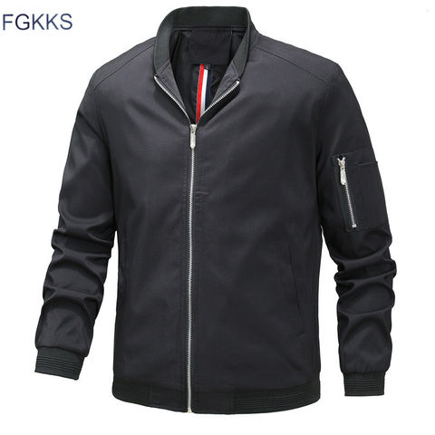 Мужская повседневная куртка FGKKS, модная брендовая однотонная куртка, Осень-зима 2019 2022 - купить недорого