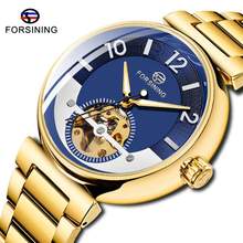 Luxury FORSINING Stainless Steel Men Watch Top Brand Luxury Automatic Skeleton Wristwatch Luminous Mechanical Clock 2024 - buy cheap