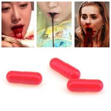 6Pcs/Set Realistic Fake Blood Pills Vampire Capsules Horror Scary Funny Trick Toys Halloween April Fools Day Party Props 2024 - buy cheap