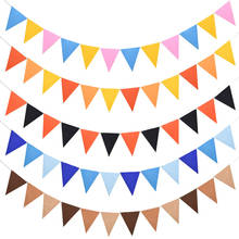QH 8M 18Flags Colorful Felt Banner Garlands Birthday Bunting Pennant Baby Shower Wedding Garland Flags Party Decoration Supplies 2024 - buy cheap