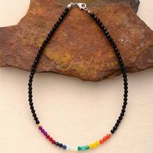 7 Color Chakra Necklaces Semi Precious Stone Choker Necklace Women New Fashion Beaded Short Necklaces Jewelry 2024 - buy cheap