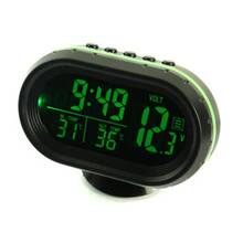 Voltímetro Digital con reloj LCD para coche, voltímetro, termómetro, Monitor de temperatura de voltaje de batería, cc 12V-24V, alerta de congelación, envío directo 2024 - compra barato