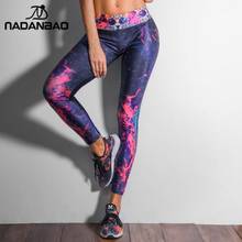 NADANBAO-pantalones de entrenamiento sin costuras para Mujer, Leggings con estampado de galaxia, elásticos, de compresión, de cintura alta 2024 - compra barato