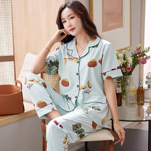Conjunto de pijama feminino plus size, roupa de dormir feminina moda plus size 2024 - compre barato