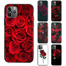 Red Rose TPU Case For iPhone 12 13 Pro Max mini X XR XS Max 6S 7 8 Plus SE 2020 11 Pro Max Cover 2024 - buy cheap