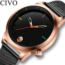 Civic relógio de pulso masculino impermeável, relógio de quartzo com pulseira de malha esportivo estiloso de marca superior 2024 - compre barato