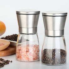 Conjunto de moedor manual de sal e pimenta, de aço inoxidável, 3 graus, ferramentas de cozinha 2024 - compre barato