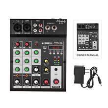 Muslady M-4U Portable 4-Channel BT Mixing Console Digital Audio Mixer Built-in Reverb Effects 3-band EQ DC 5-12V Power Supply 2024 - buy cheap