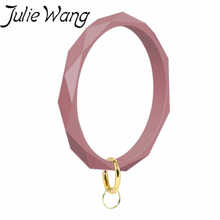 Julie Wang-pulsera de silicona con forma geométrica para mujer, brazalete deportivo para exteriores, pulsera de moda, accesorio para llavero de joyería 2024 - compra barato