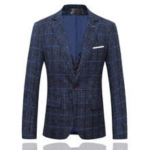 Весенне-осенний мужской синий Блейзер, пиджак, тонкий дизайн, мужской костюм, куртки, Азиатский Размер s m L XL XXL XXXL 4XL 5XL, мужской s платье пальто 2024 - купить недорого