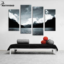 Pintura em preto e branco paisagem chinesa impressão em tela presente sala de estar pintura da parede do quarto decoração casa 2024 - compre barato