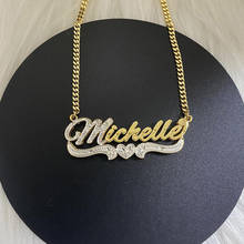 Custom letter Necklace pendant chain Name Crystal Personalized  	name brand Letter Pendant Carved pattern Jewelry For Women Gift 2024 - buy cheap