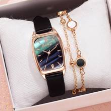 Conjunto de relojes de pulsera de lujo para mujer, reloj de pulsera de cuarzo de cuero informal, sencillo, femenino 2024 - compra barato