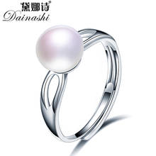 Dainashi-Anillos ajustables de perlas de agua dulce naturales para mujer, joyería fina 100% auténtica, anillos simples de Plata de Ley 925 a la venta 2024 - compra barato