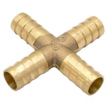 LOT 2 Cross Hose Barb I/D 10mm 4 Ways Brass coupler Splicer Connector fitting for Fuel Gas Water 2024 - buy cheap