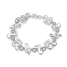 925 stamp silver color Bracelet for Women Music Note Chain Bracelet & Bangle Wristband Wedding Bridal Jewelry Accessories 2024 - buy cheap