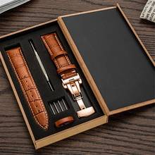 Genuine Leather Watch Band Strap 12/13/14/15/16/17/18/19/20/21/22/23/24 mm Watchband Stainless Steel Butterfly Clasp Bands 2024 - buy cheap