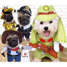 Disfraz de dibujos animados para perro, traje divertido para mascota, enfermera, policía, vaquero 2024 - compra barato