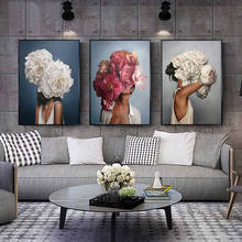 Flowers Feathers Woman Abstract Canvas Painting Wall Art Print Poster Picture Decorative Painting Living Room Home Decoration 2024 - buy cheap