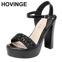 HOVINGEBig-Sandalias de plataforma para mujer, zapatos de tacón alto, color negro, para boda, talla 32-43, verano, 2021OL 2024 - compra barato