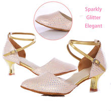 Sparkly Latin Dance Shoes 5/7CM  Brand New Modern Dance Shoes Closed Toe Salsa Ballroom Tango Latin Shoes For Women Ladies Girls 2024 - buy cheap