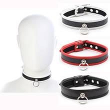 Colar de couro artificial para casais e bdsm, 3 cores, brinquedo sexual para mulheres, colar de bondage para casais e bdsm 2024 - compre barato