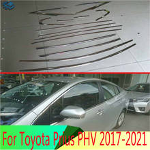 Accesorios decorativos para Toyota Prius PHV 2017 2018 2019, palo de estilismo para el cuerpo, embellecedor de tira de ventana de acero inoxidable 2024 - compra barato