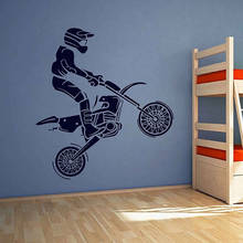 Motocross Wall Sticker Vinyl Home Decor Kids Room Boys Bedroom Decoration Moto Bike Dirt Bike Decal Motorcycle Player Mural A540 2024 - buy cheap