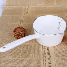 Kitchen Pot 1.3L Japanese Style Small Enamel Milk Pot Kitchen Cooking Pan Stockpot Baby Food Pot with Handle for One People 2024 - buy cheap