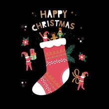 Merry Christmas Santa Claus Patches Cute Sock Stripes Thermo Stickers Applique on Clothes Anime Iron on Transfers for Clothing 2024 - buy cheap