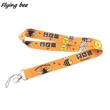 Flyingbee-cordón de identificación para teléfono móvil, accesorios de correas para el cuello, para llaves, insectos, abejas, feliz, X1328 2024 - compra barato