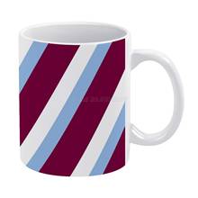 Villa-taza blanca para café, regalo para chica, té, leche, colores, fútbol, Footy, Sport, Soccer Park, Aston, patrón de Bar a rayas 2024 - compra barato